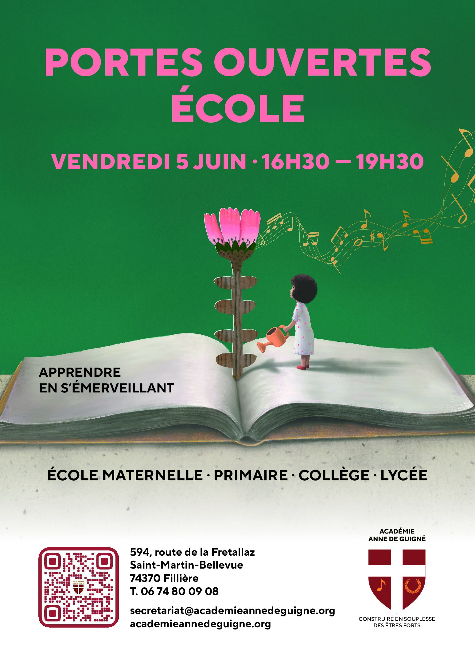 Portes Ouvertes le 5 juin de 16h30 à 19h30.