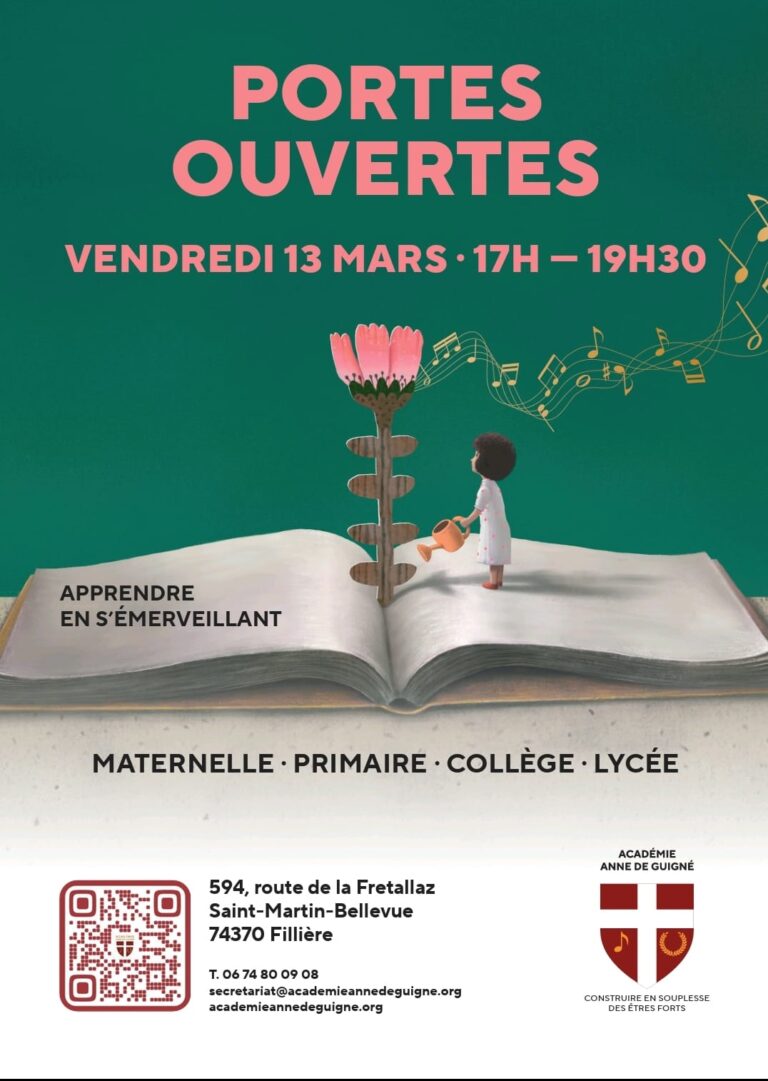 Portes Ouvertes le 13 Mars de 17h à 19h.